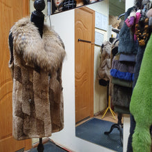 Load image into Gallery viewer, Beaver fur vest, racoon collar
