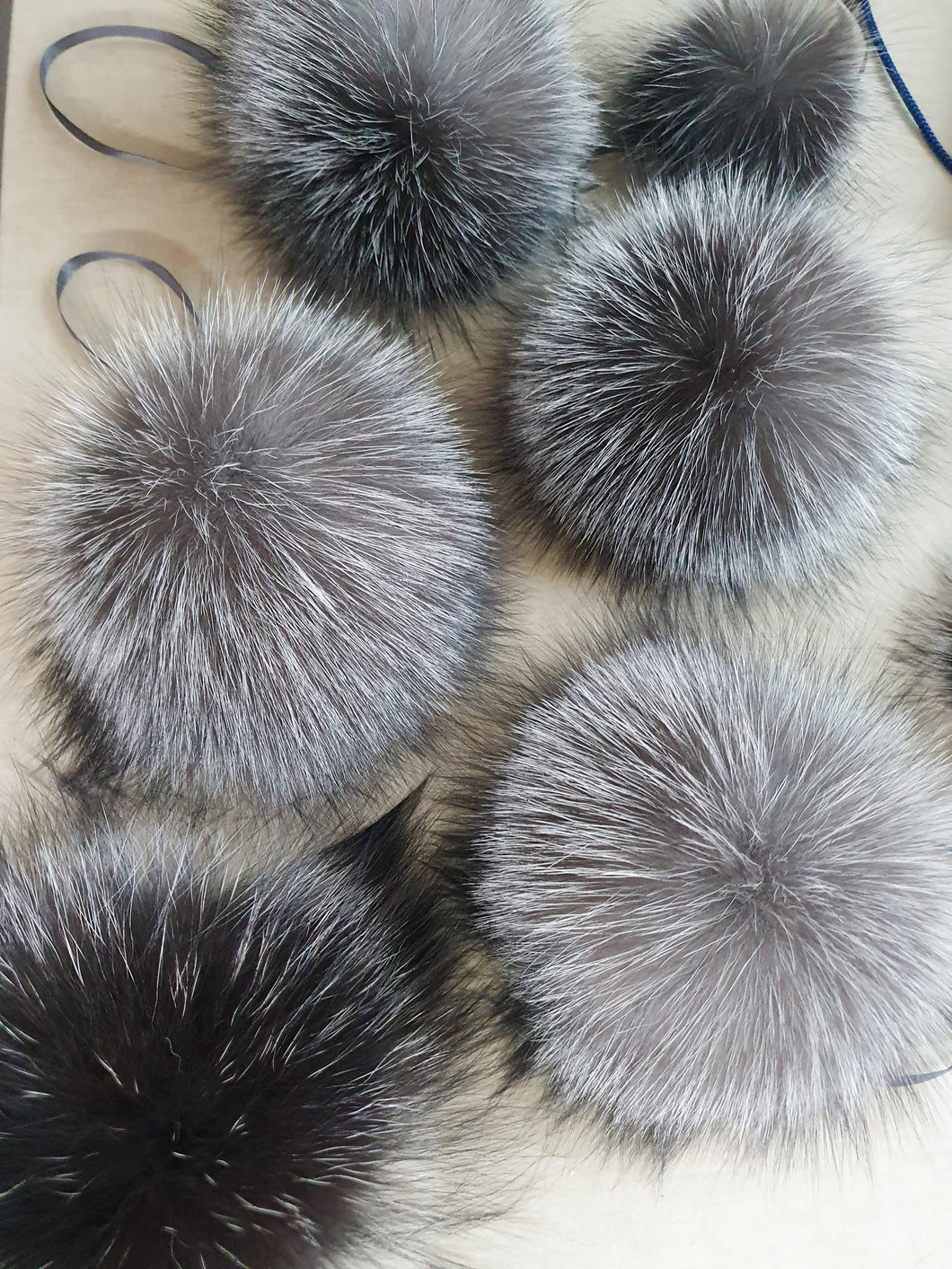 Silver fox pompom. Frost