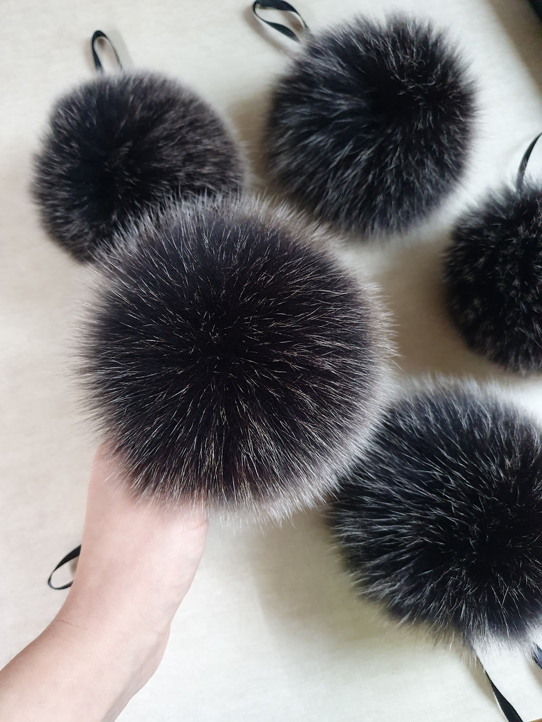 Black & white pompom