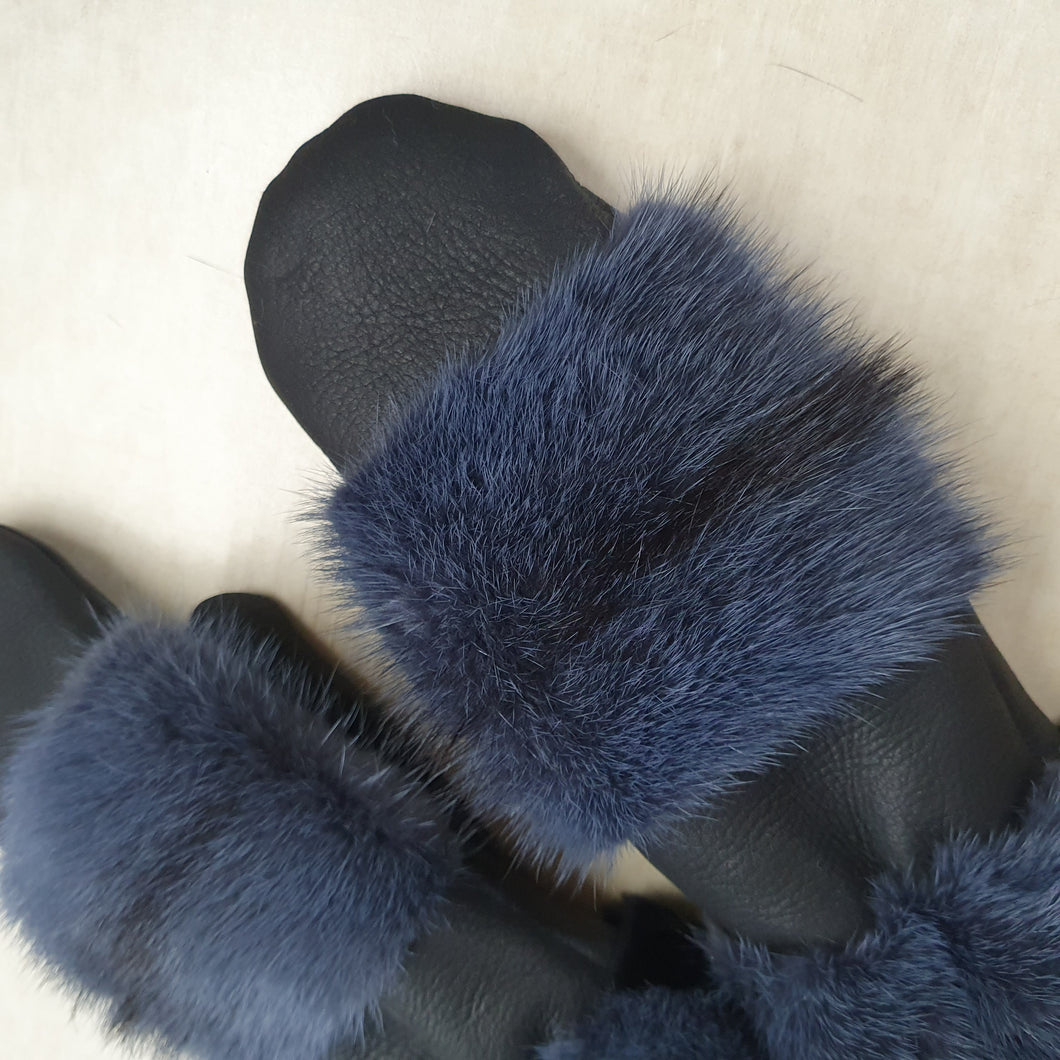 Sheepskin & mink mittens 7